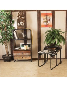 Tables gigognes en bois et métal recyclé 2