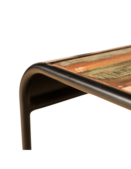 Tables gigognes en bois et métal recyclé