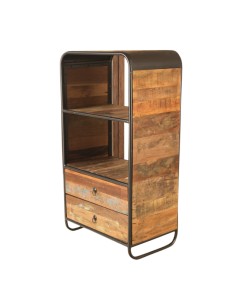 Bibliothèque en bois et fer recyclé - H 112 * 60 * 40 cm