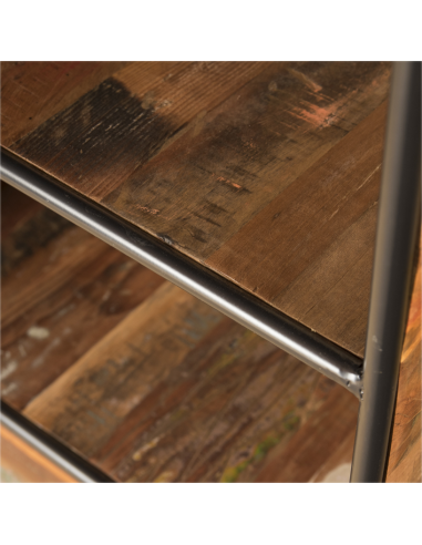 Bibliothèque en bois et fer recyclé - H 112 * 60 * 40 cm
