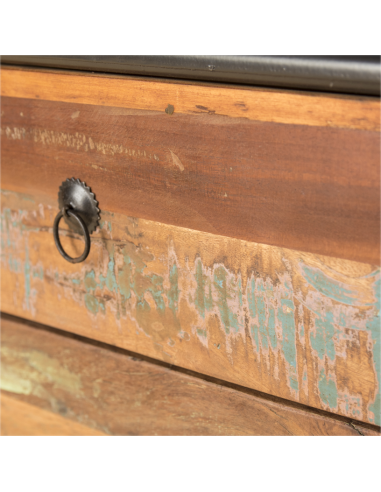 Bibliothèque en bois et fer recyclé - H 112 * 60 * 40 cm