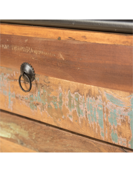 Bibliothèque en bois et fer recyclé - H 112 * 60 * 40 cm