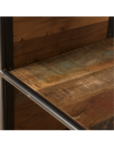 Bibliothèque en bois et fer recyclé - H 112 * 60 * 40 cm