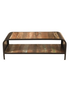 Table basse en bois et métal recyclé 2