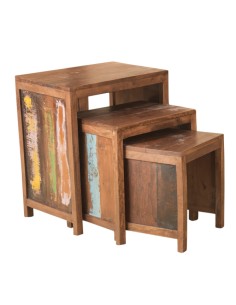 Tables gigognes en bois recyclé