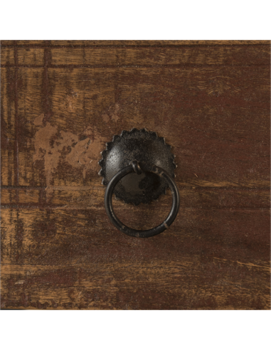 Bureau en bois recyclé à 2 tiroirs - H 77 x 110 x 50