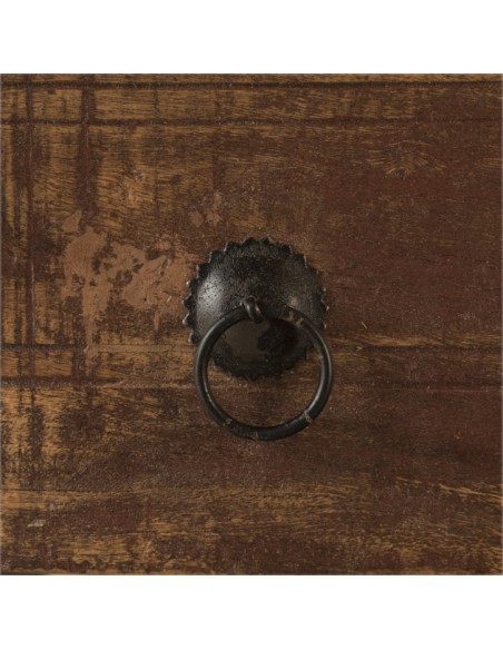 Bureau en bois recyclé à 2 tiroirs - H 77 x 110 x 50