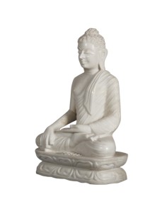 Bouddha en marbre blanc "Bhumisparsa Mudra"