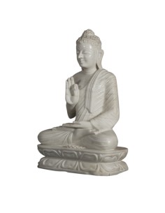 Buddha en marbre blanc "Vitarka Mudra"