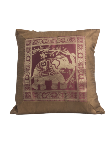 HOUSSE DE COUSSIN BRODE "ELEPHANT"