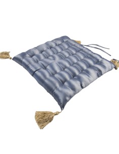 Coussin surpiqué bleu -...