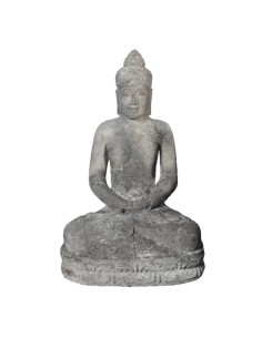 Tête de Buddha ancien en pierre volcanique 2