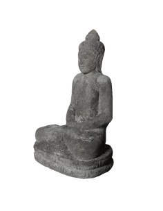 Tête de Buddha ancien en pierre volcanique