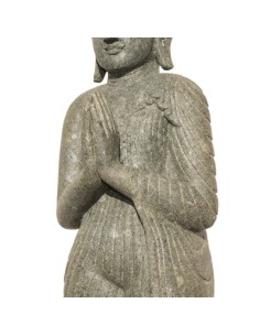 Tête de Buddha ancien en pierre volcanique 2