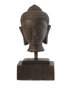 Tête de Bouddha sur socle -