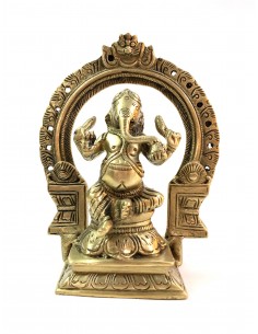 Seated Ganesh bronze statue
