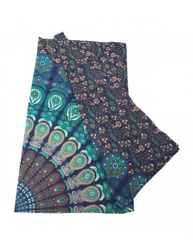 Couvre-lit Mandala BLUE/BRUN 220X240