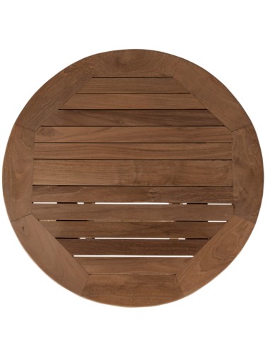 Table basse ronde en teck "KOPI" pliante