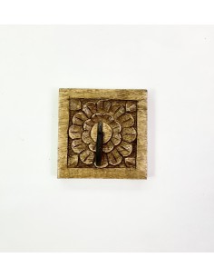 Single carved wood wall hook