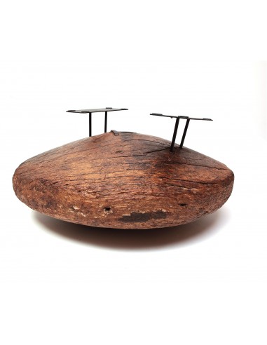 Old chariot wheel coffee table -...