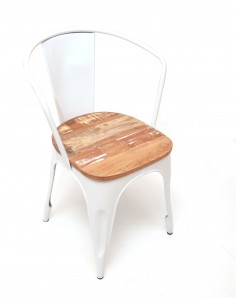 Chaise métal et bois recyclé