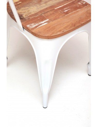 Sedia in metallo e legno riciclato