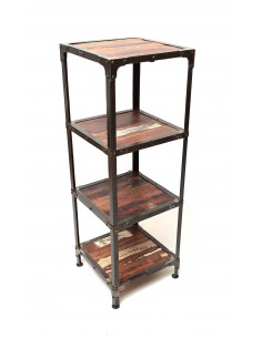 Recycled wood and metal shelf