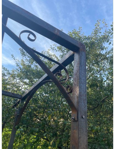 Rectangular wrought iron pergola