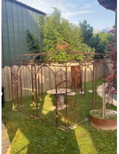 Square wrought iron pergola