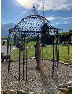 Round wrought iron pergola
