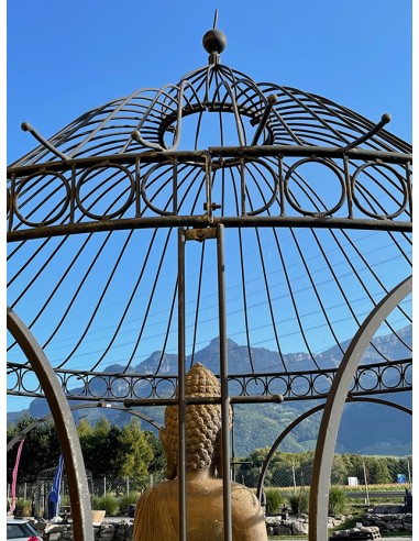 Round wrought iron pergola
