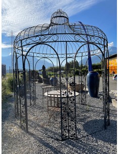 Round wrought iron pergola