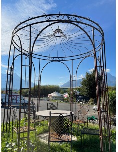 Round wrought iron pergola