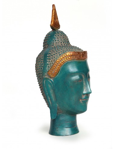 Statue en bronze "Tête de Buddha thaï"
