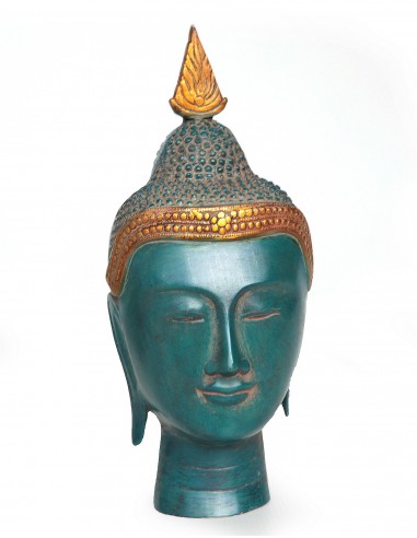 Statue en bronze "Tête de Buddha thaï"
