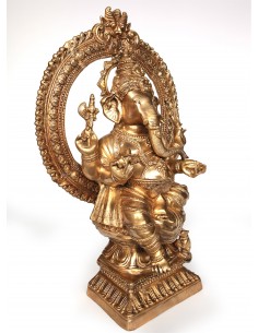 Seated Ganesh bronze staue 2