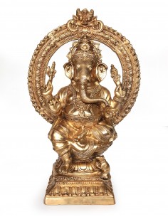 Seated Ganesh bronze staue