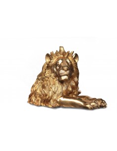 Bronze statue of a lying lion