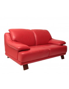 Rotes Ledersofa - Vintage