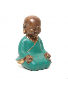 Mönch sitzend bronze-grün...