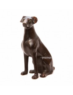 Chien assis en bronze