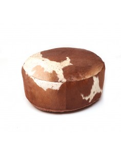 leather pouffe