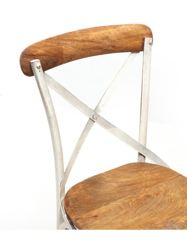 Sedia in legno e metallo riciclato...