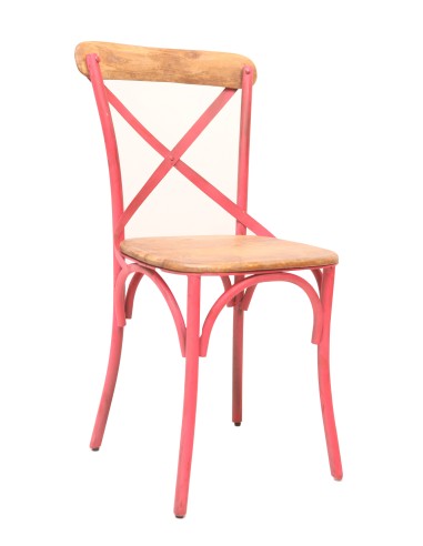 Sedia in legno e metallo riciclato...