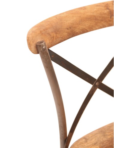 Sedia in legno e metallo riciclato...