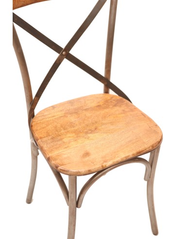 Sedia in legno e metallo riciclato...