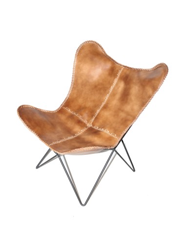 Chaise en cuir "PAPILLON"