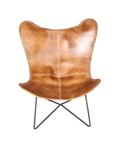 Chaise en cuir "PAPILLON"
