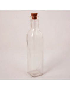 4 Bouteille en Verre H21x5x5cm