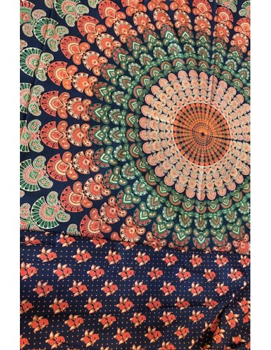 Couvre-Lit Mandala Blue/Vert 220x240Cm